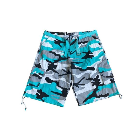 Amillion Mens Camouflage Cargo Shorts 50W Cotton & Polyester Blend With Drawstri - Picture 1 of 5